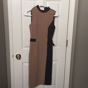 WHBM brown and black sheath dress EUC